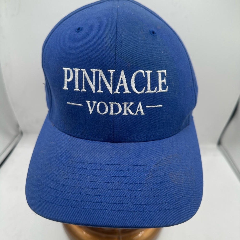 Pinnacle Vodka Royal Blue Embroidered Baseball Cap WHITE STITCHING Size LRG-XL
